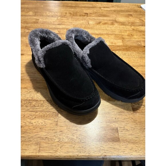 FitVille Recovery Orthopedic Suede Comfort Slipper Slip-On Black Diabetic 13W - Picture 1 of 10